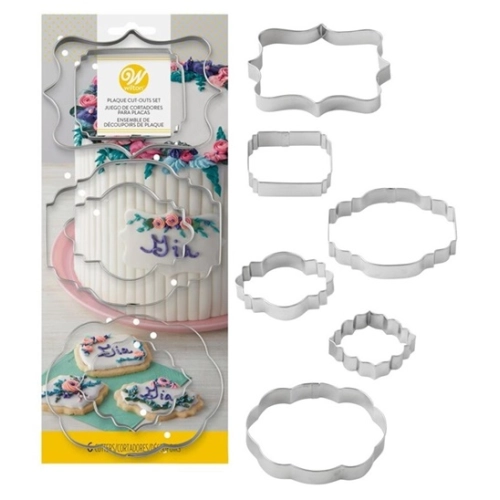 Foremki wykrawacze do ciastek etykiety plakietki dymki 6 sztuk Wilton